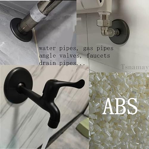 Miniatura 3 de Tsnamay 2 piezas de brida de pared dividida, placa de escudo autoadhesiva redonda de ABS con diseño de hebilla para tubo de diámetro de 0.86"22mm