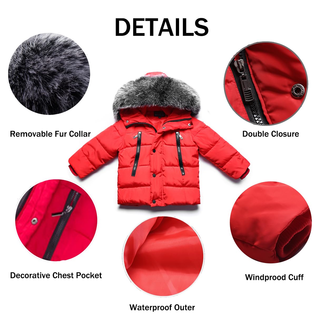 Cappotto Piumino con Cappuccio da Bambino Giacca Trapuntata Ragazzo Parka Zip Up Impermeabile Invernale 6 Mesi-6 Anni