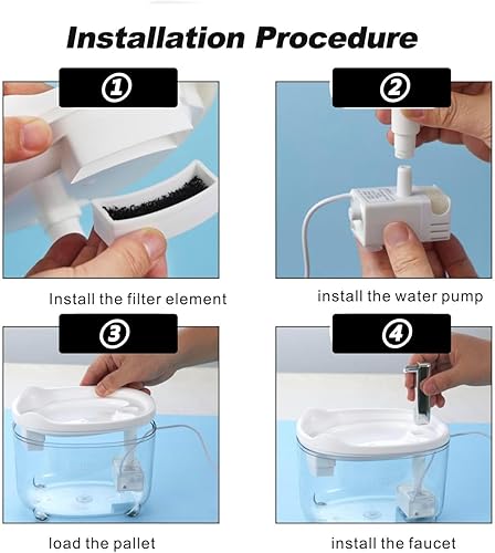 Miniatura 7 de Fuente de agua para gatos, fuente automática de agua para mascotas de 50 onzas, dispensador silencioso para mascotas para gatos y perros