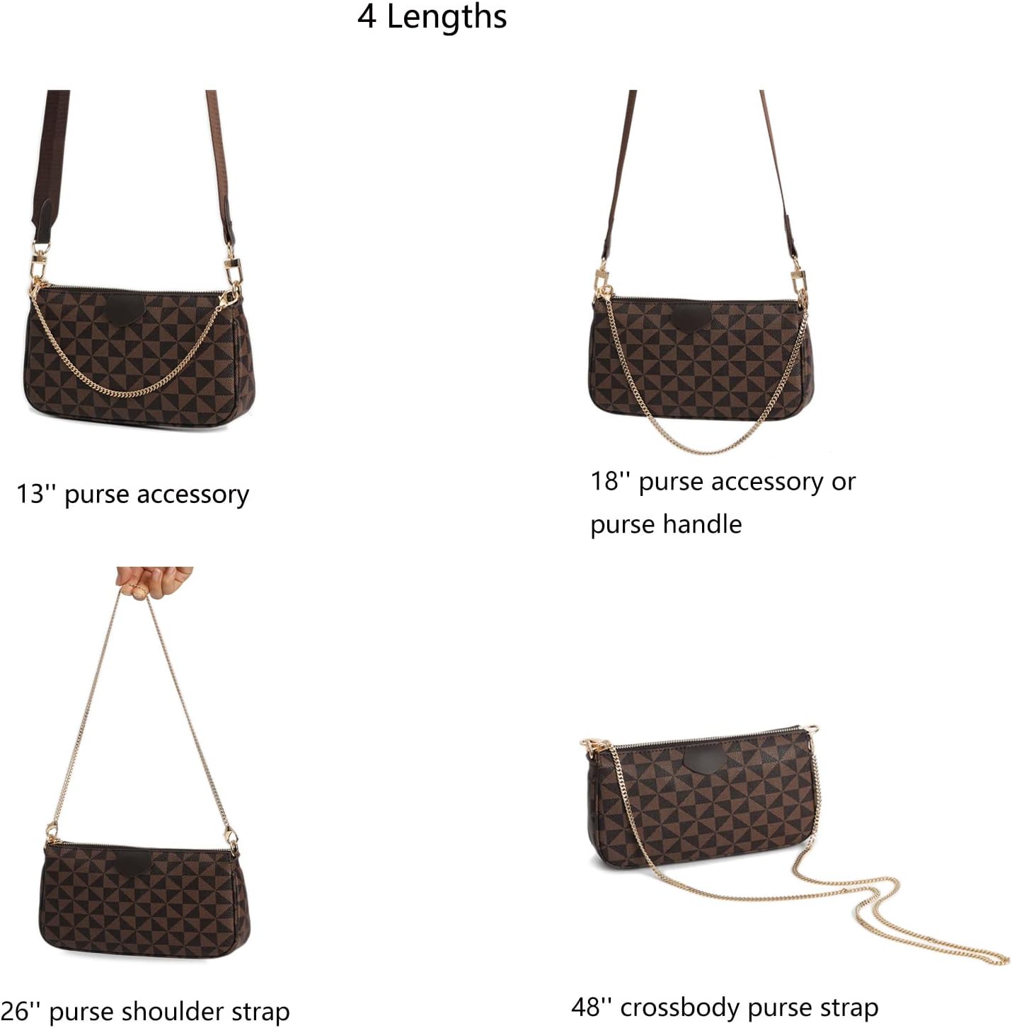 Mini Nice Purse Chain Strap Replacement Handbag Crossbody Shoulder Purse Strap Accessories Charms (Silver,48 Inch) - Image 6