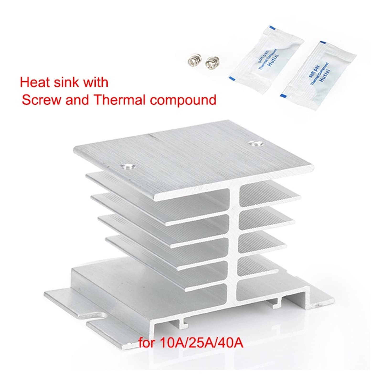 E-outstanding Kühlkörper Für SSR - Schwarze Aluminiumlegierung, 80x50x50 Mm, Für Einphasige Solid-State-Relais