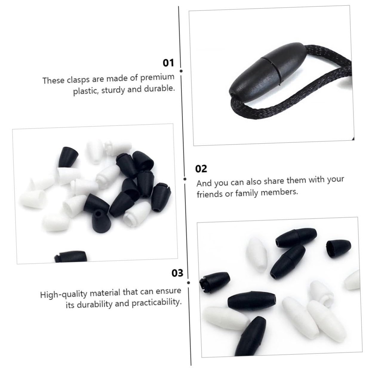 SHINEOFI 300piezas Clasps De Seguridad Para Lanyards Conectores De Plástico Para y Resistentes y Duraderos Para Pulseras y Accesorios De Manualidades
