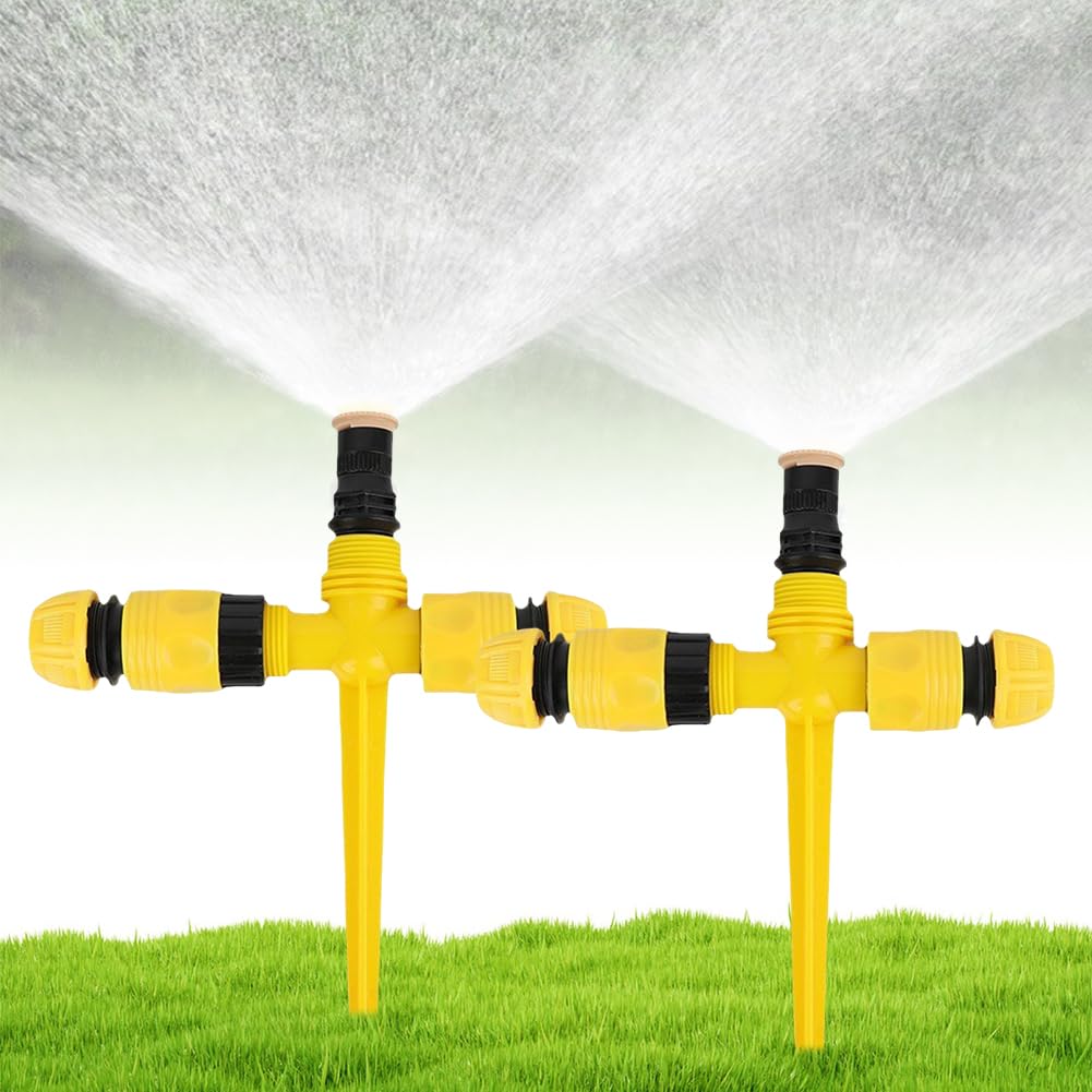 2 Pcs Garden Sprinkler, Lawn Sprinklers Water Sprayer 360 Degree Rotating Water Sprinkler Adjustable Rotating Sprinkler for Yard for Watering Plants Flowers Veggies Grass Lawn Plants