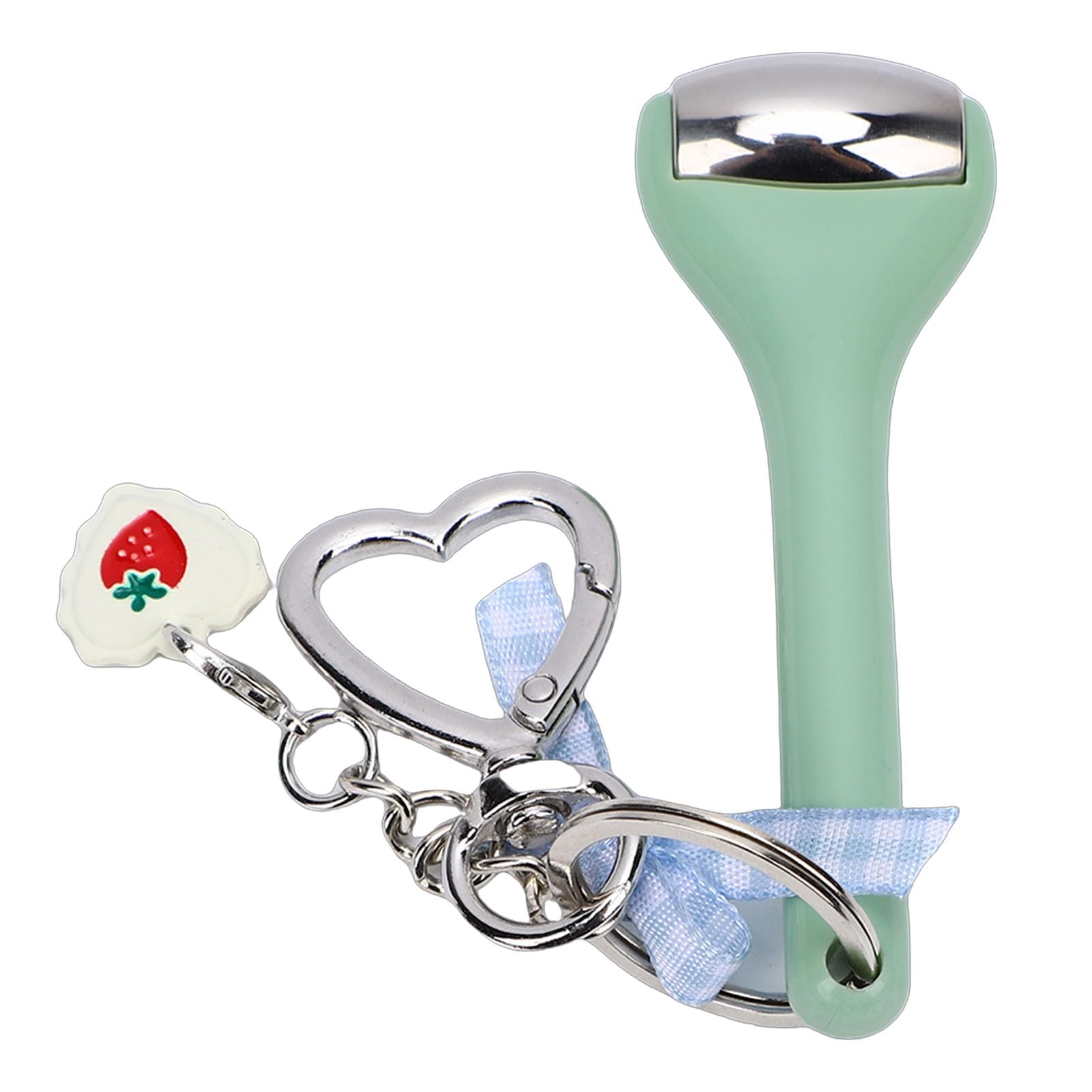 Jectse Mini Eye Roller Cooling Eye Massager with Stainless Steel Head for Puffiness and Fatigue Relief Keychain Design