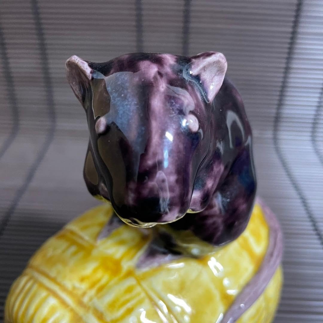 九谷焼 俵ねずみ』焼き物 在銘 二代徳田八十吉 商売繁盛 子孫繫栄