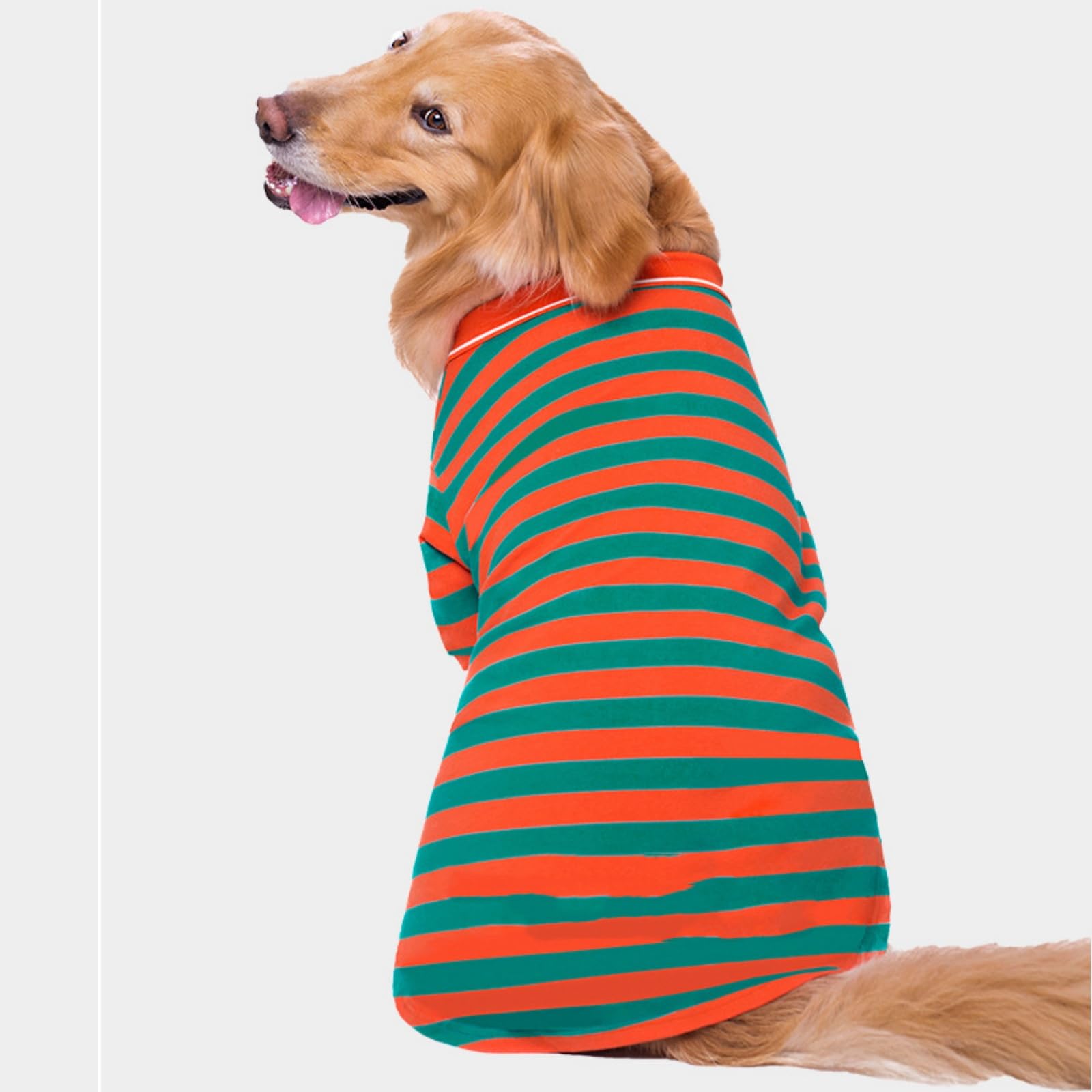 Camisas Grandes para Perros, Polos con Cuello para Perros, Ropa Transpirable para Perros, Sudadera a Rayas, Camisa para Perros Grandes, Jersey, Ropa Fina para Perros Cobertura Completa