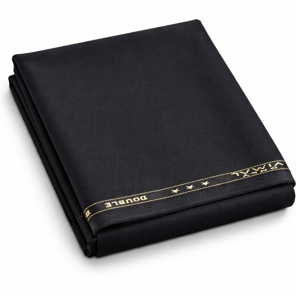 Men's Poly Viscose Trouser Fabric (Black, 1.25 Meter)