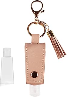 CYPALFR Portable Empty Travel Bottle Keychain Hand Sanitizer Bottle Holder 1oz/30ml Small Squeeze Bottle Refillable Containers for Toiletry Shampoo Lotion Soap (1 Pcs Pink)