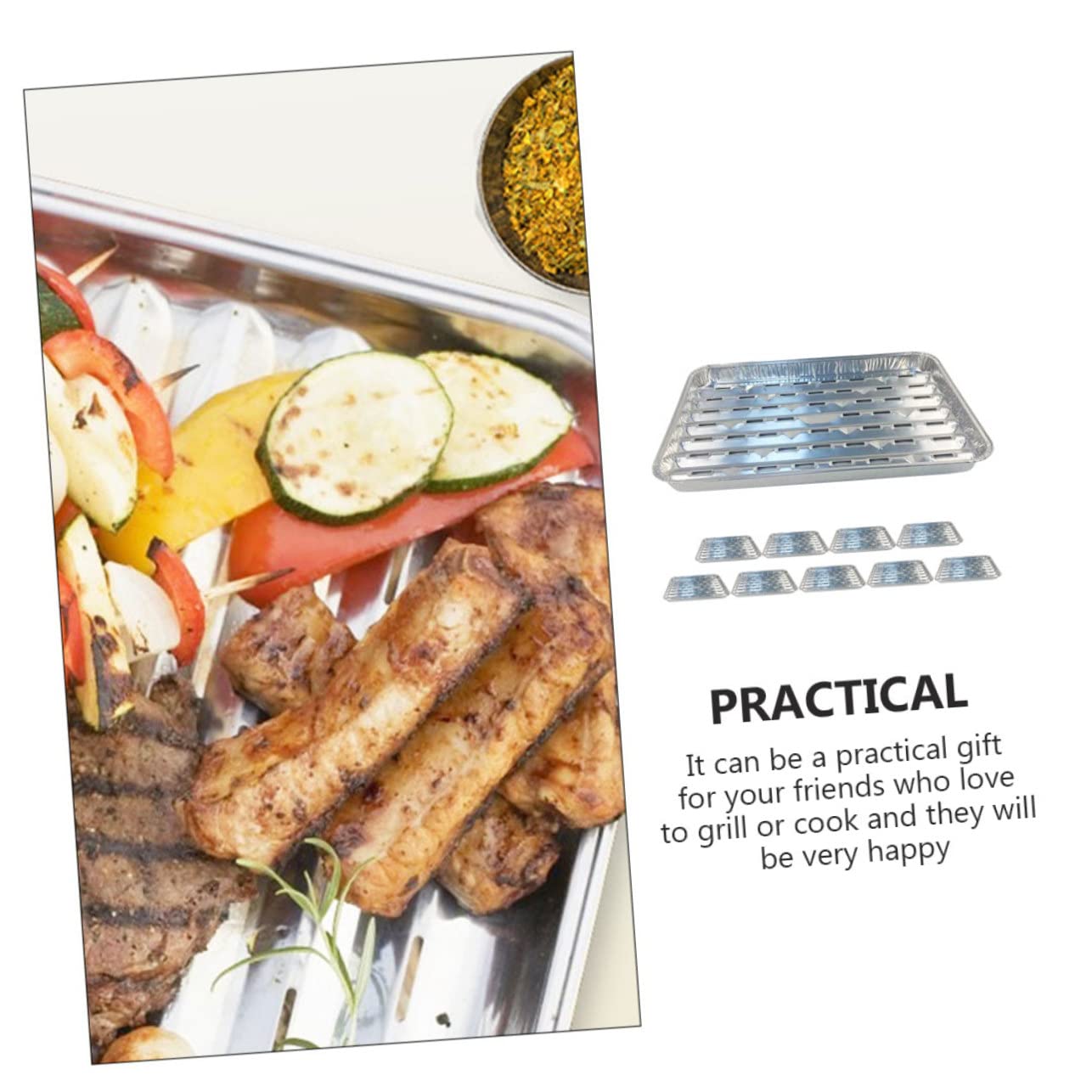 Mipcase 10Pezzi Padelle Usa e Getta Resistente Alle Temperature per Barbecue Carne