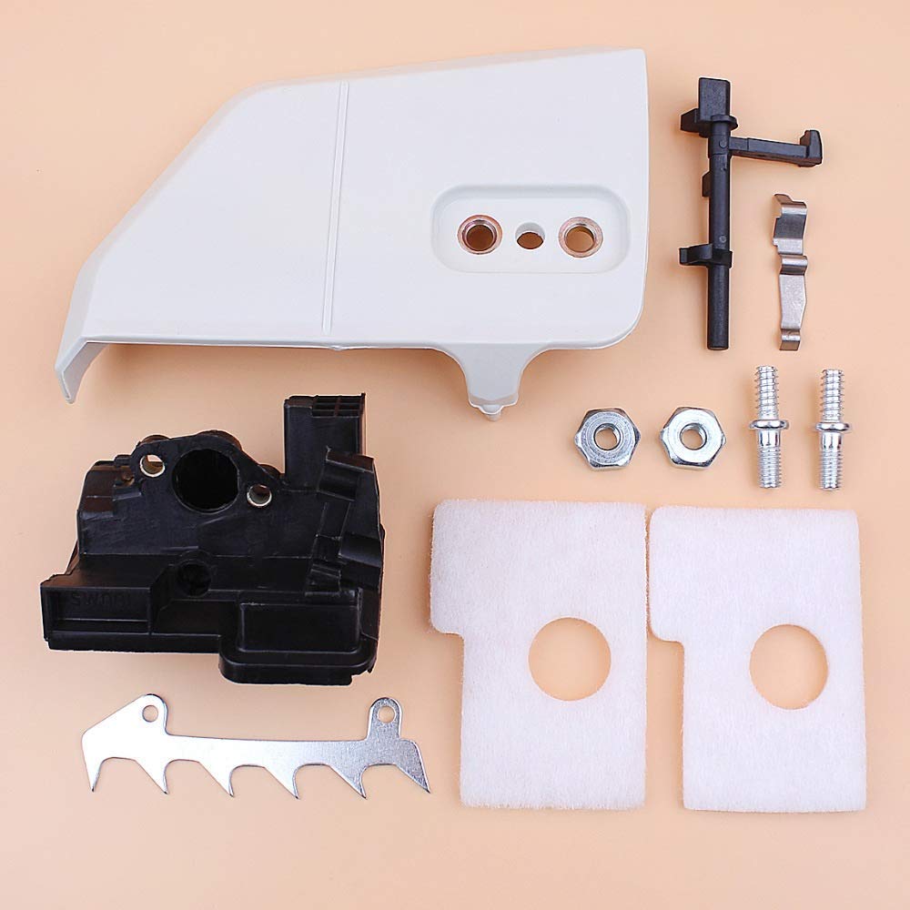 Cubierta de la Rueda Dentada Lateral Carcasa del Filtro de Aire Tuercas de Barra Pernos Kit de tala de Perros Compatible con 017018 MS180 MS170 Piezas de Motosierra de Gasolina