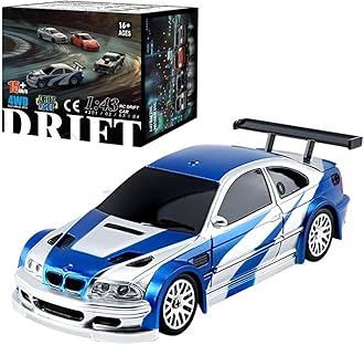 NBJIALIN RC Drift Car - 1:43 Remote Control Car 2.4GHz Mini Drift Cars Racing High Speed Drift Car Model with LED Lights for RC Toys Gift (Blue)