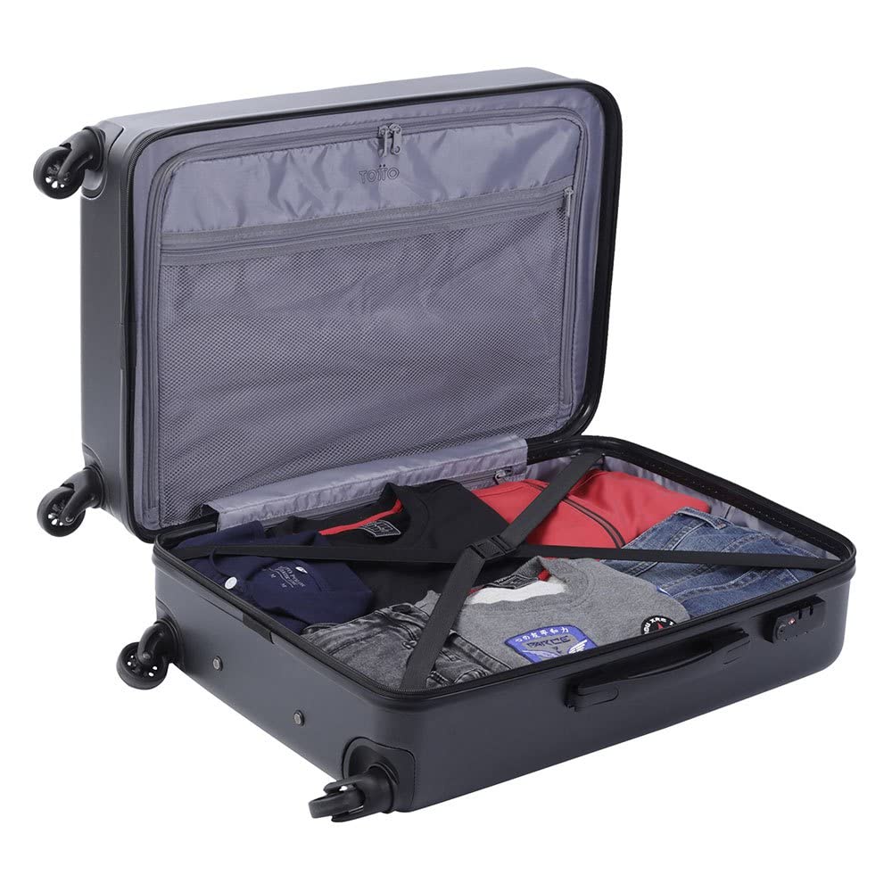 Totto - Viaja con Estilo y Comodidad con la Maleta BAZY Mediana de 360 Grados - para Adultos Unisex - Color Negro