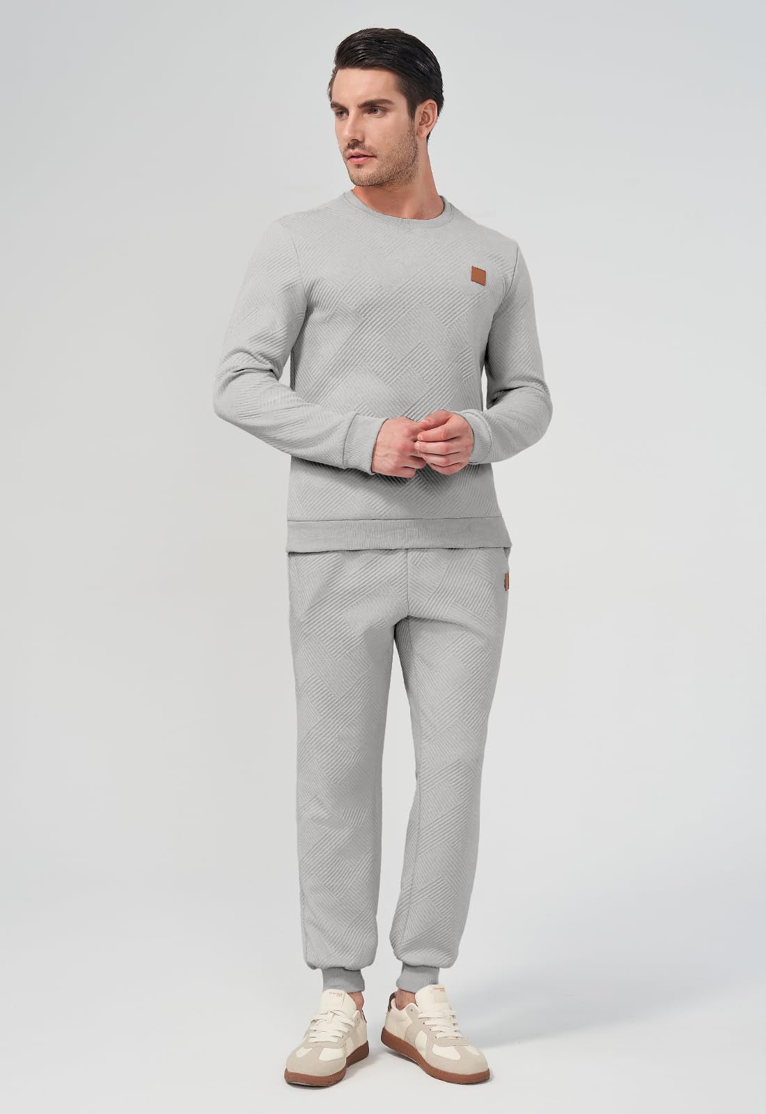 KUYIGO Set tuta da allenamento da uomo in 2 pezzi Felpa traspirante in cotone Pantaloni da jogging con coulisse Palestra Corsa Abbigliamento da allenamento S-2XL