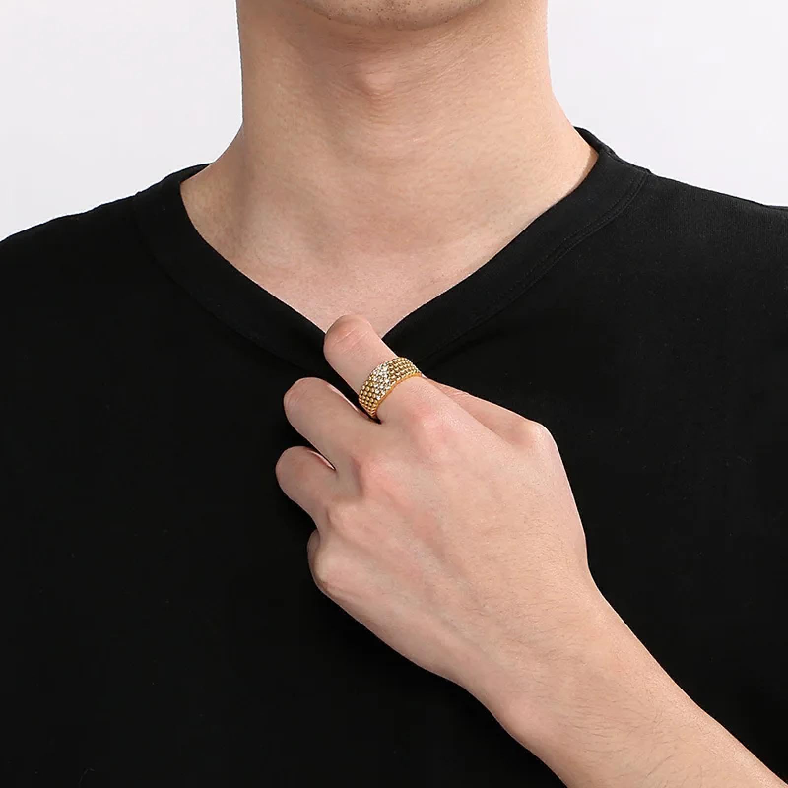 Ring Ringe Damen Bijouterie Herren Mode Ringe Für Frauen Männer Gold Silber Farbe Glänzende Zirkon Runde Perlen Oberfläche Ringe Eheringe Schmuck