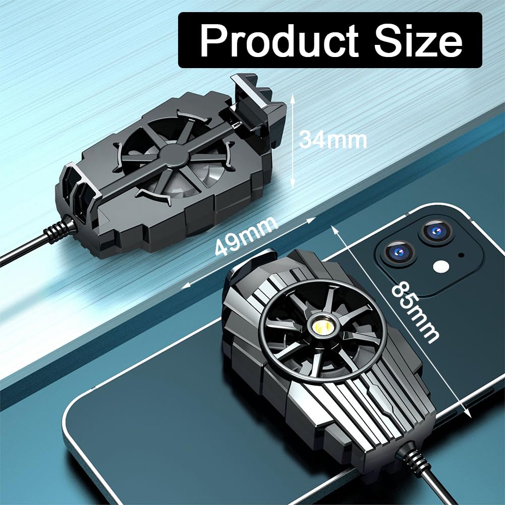 Raffreddatore per Telefono, 2 pcs Ventola di Raffreddamento del Telefono, Radiatore del Telefono, Radiatore Cellulare per Giochi Sreaming Waching Video, per iPhone Smartphone Android