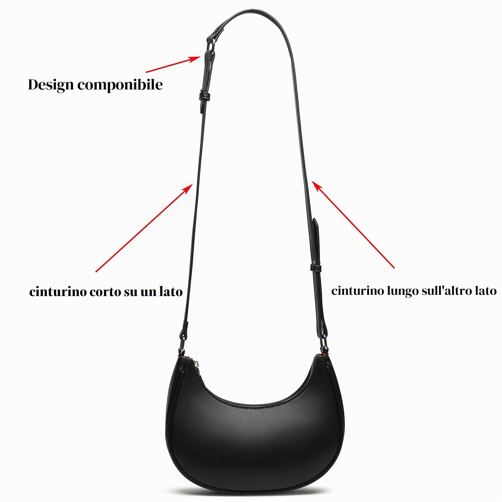 Barabum Borsa a mano da donna con chiusura a cerniera, stile rétro, stile classico, 6-a, Small