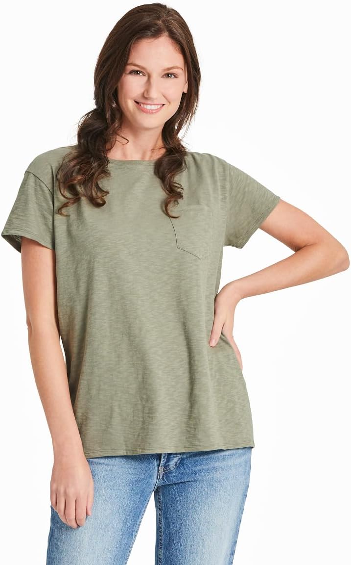 Life is Good - Womens Solid Slub Easy Fit Pocket T-Shirt