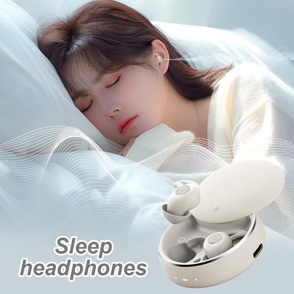 Auriculares Bluetooth compatibles con casco para dormir, auriculares inalámbricos con ajuste seguro de silicona, auriculares de aislamiento de ruido para navegación GPS y música, tiempo de