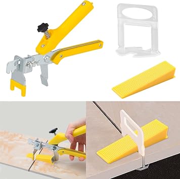 GenericBrands Upgrade VersionTile Leveling System 1/16 inchKit, 300pcs Tile Spacers Clips, 100pcs Reusable Wedges and 1pc Floor Tiles Pliers, Best Tile Tools Easy Installation