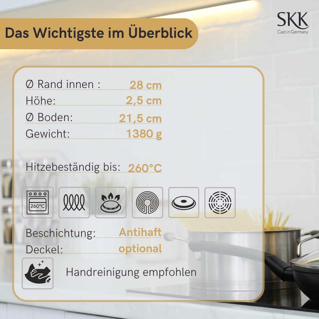 skk 14425 Serie 6 Plus Crepe - Sartén para crepes, apta para inducción, mango extraíble, aluminio fundido, revestimiento antiadherente