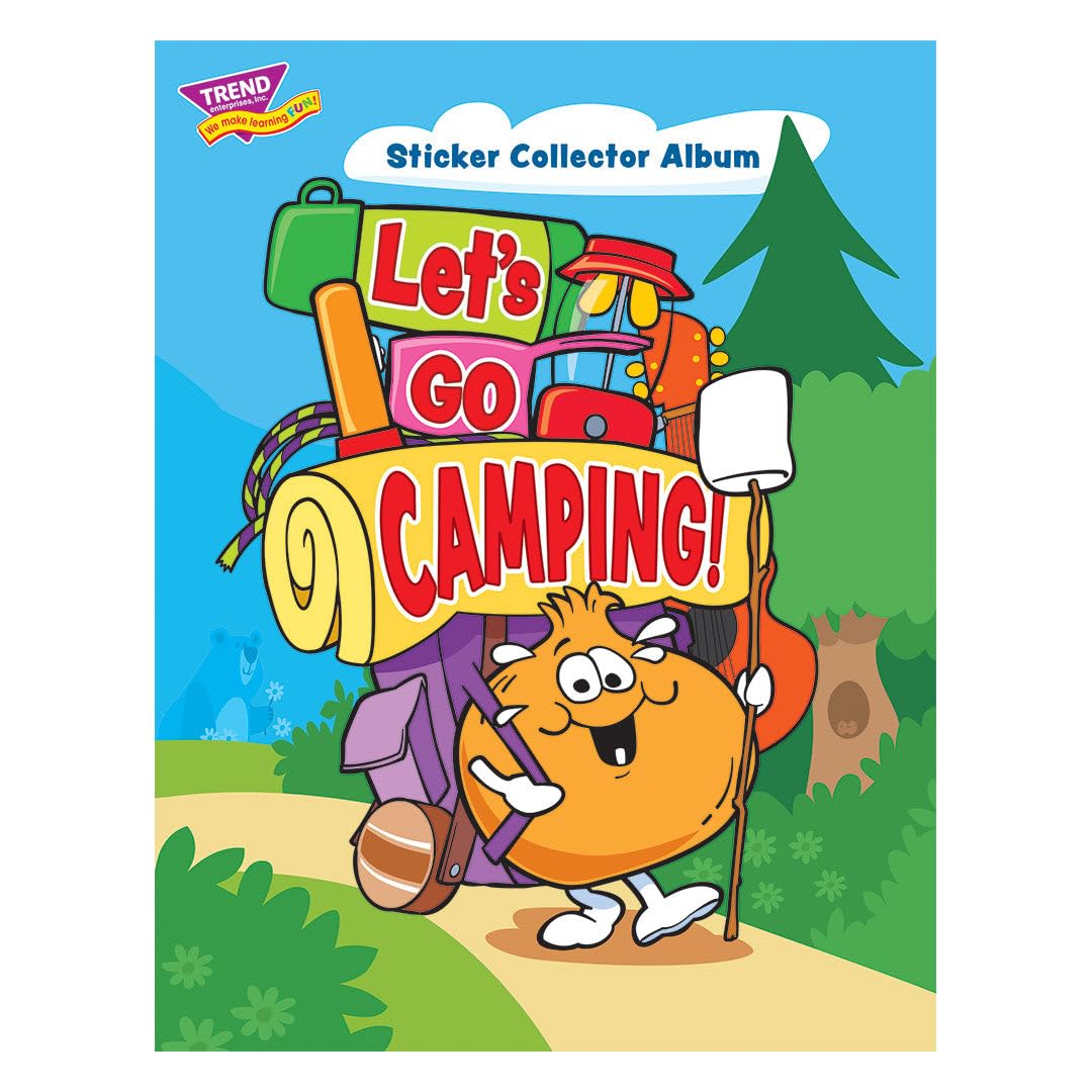 Let's Go Camping Sticker Collector Album by TREND; 16 pages, 8-1/2" x 11"