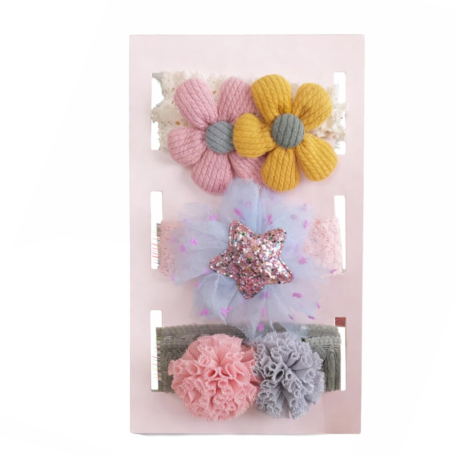 SYGA 3 Pcs Baby Girl Headband Soft Flower Bow Strechable Hairband Suitable For Newborns, Infants, Toddlers And Kids 0-3 Years(Color - 1008,Multicolor)-image-37