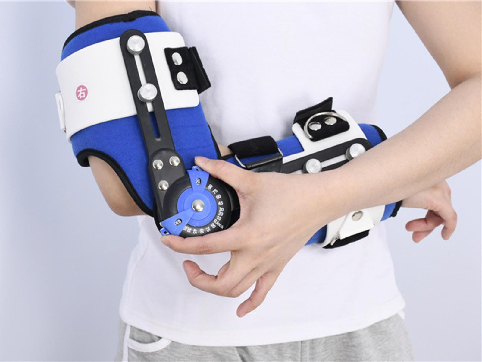 PopieL Staffa per Gomito Regolabile con Cerniera Rom, per Lesioni del Braccio Dell'arto Superiore, Stabilizzatore del Gomito per Fratture, Traumi, Fissazione,Upgrade-Left