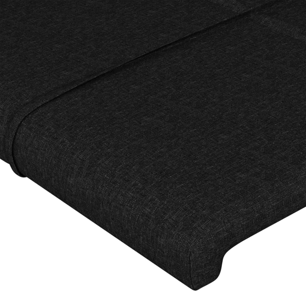 3123260 Testiera a LED Nera 203x16x78/88 cm in Tessuto Testata in Legno,Testata Letto Matrimoniale Muebles Dormitorio Spalliera Letto Testiere per Letto Matrimoniale
