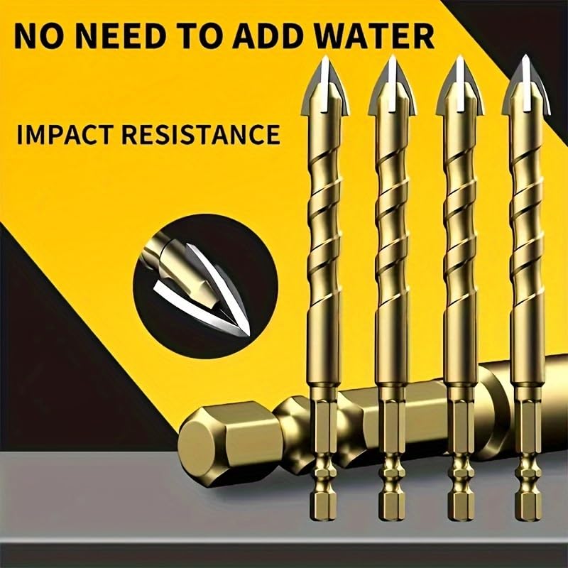 Image of Serplex 7pcs Drill Bit Set Alloy Steel Drill Bits 3mm to 12mm Hex Shank Drill Bits High Impact Power Drill Carbide Tips Concrete Drill Bit Set for Glass, Tile, Brick, Cement, Concrete, Plastic, Wood