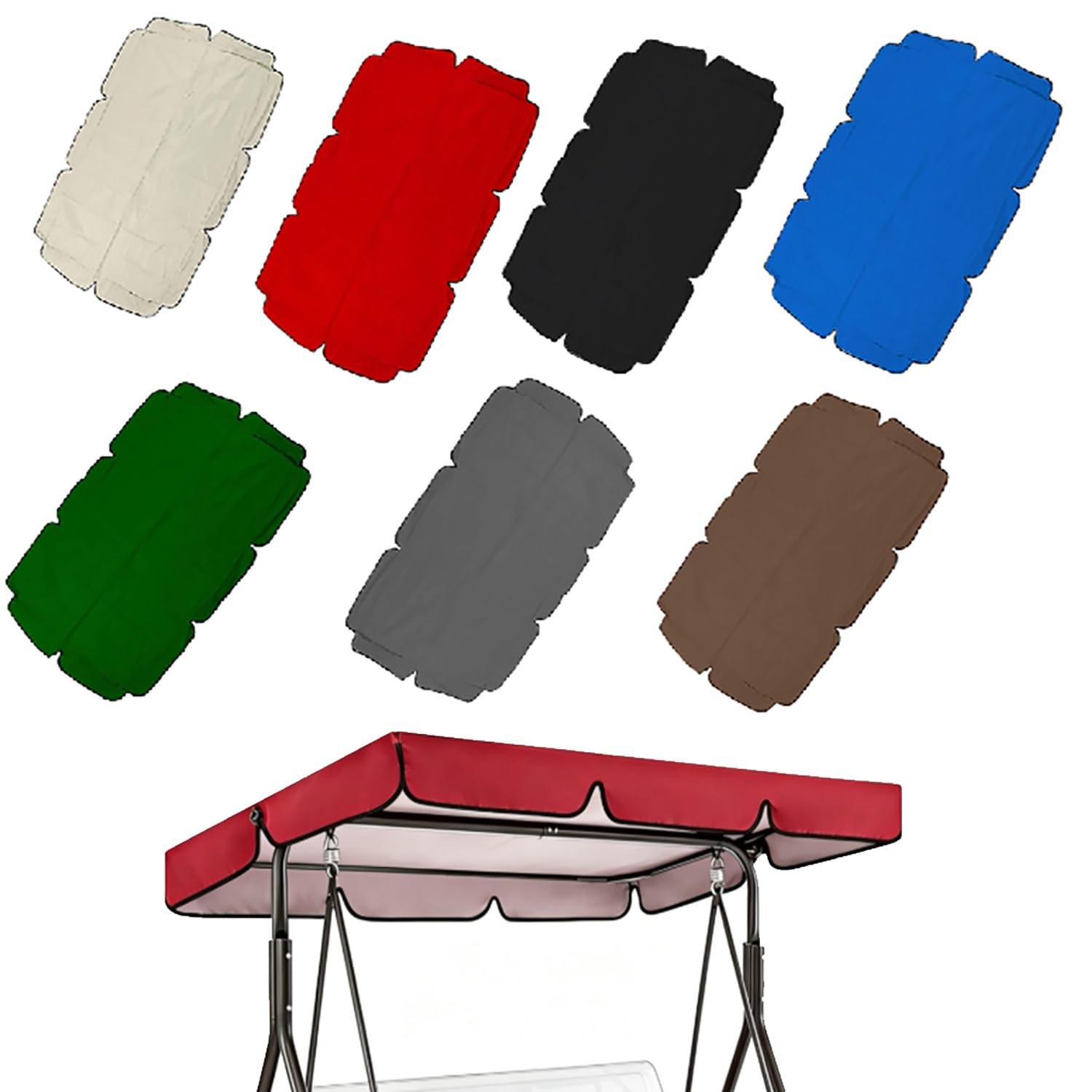 YCXHGK Universal Patio Swing Canopy Replacement Cover 2/3 Seater, 76.8x49in 74.8x52in Waterproof Sun Shade Awning for Garden Yard Hammock(Red,249x185cm/98x72.8in)