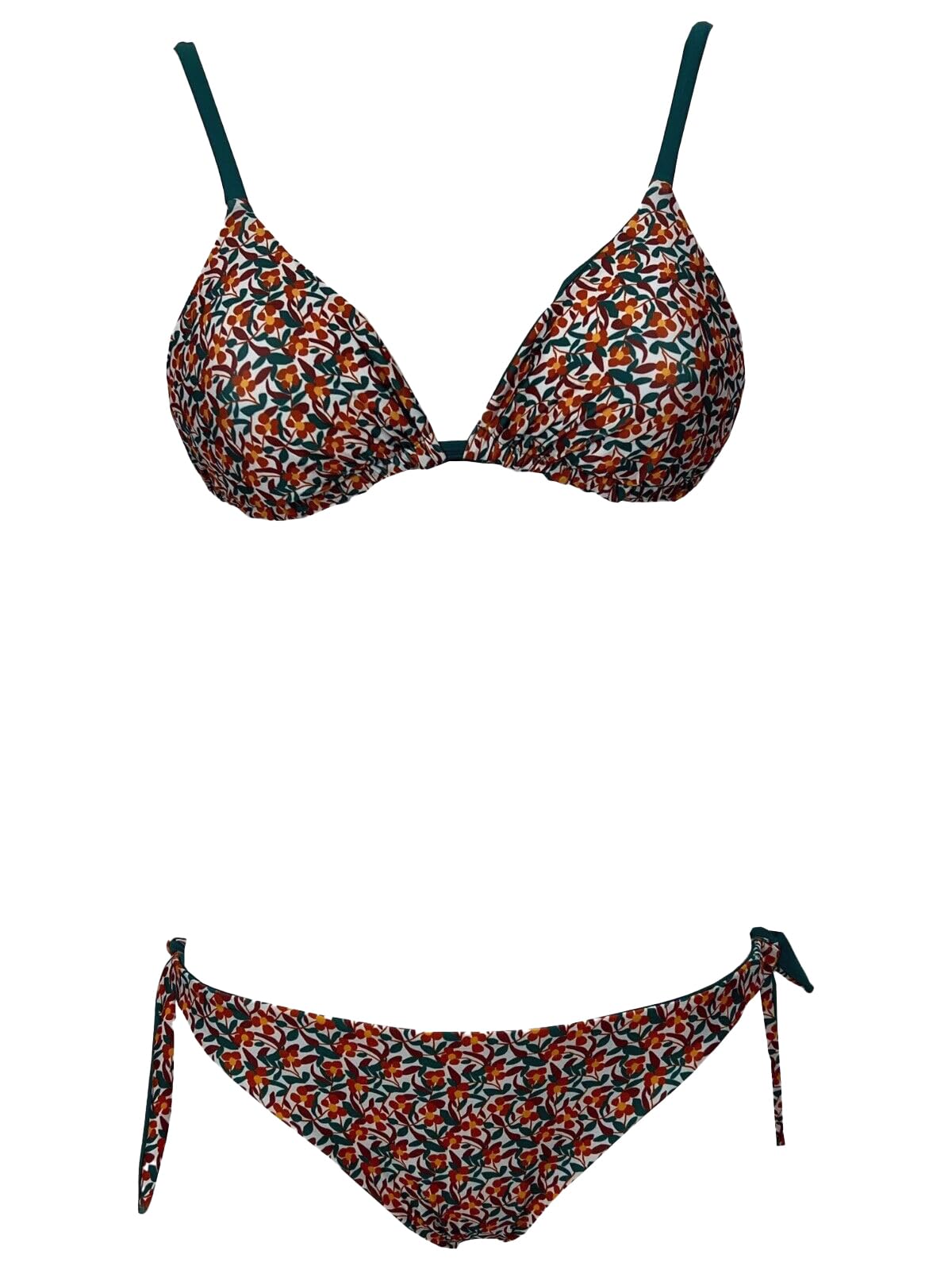 Bikini Damskie Trójkąt Pokryty JUSTMINE Double-Face | Fantasia Emerald/Orange/Lila | B2835 8028 | Made in Italy