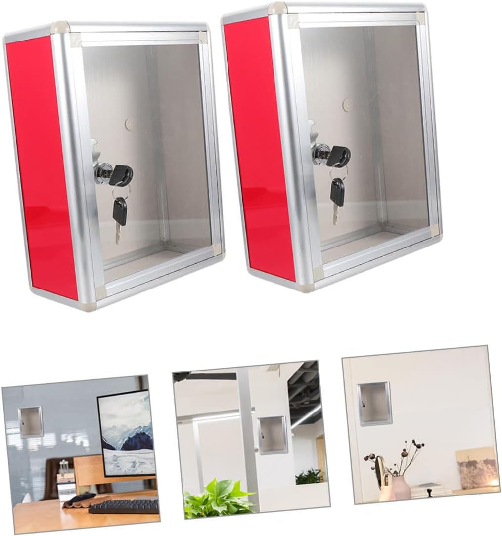 2pcs Outdoor Mail Box Wall Mount Mailbox Metal Locking Home Office Voting Box