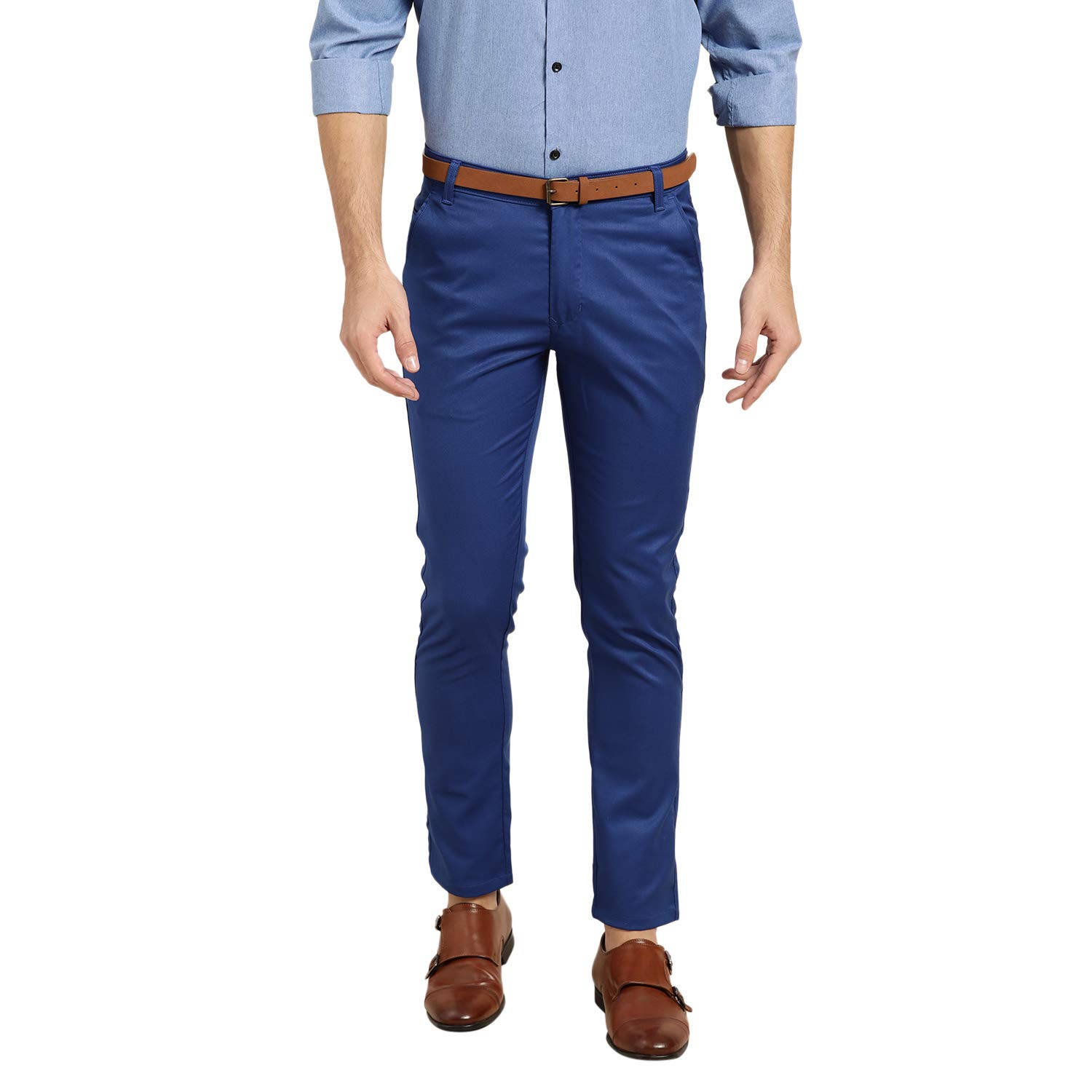 (Since 1958 Men's Cotton Blend Solid Formal Trousers-image-30