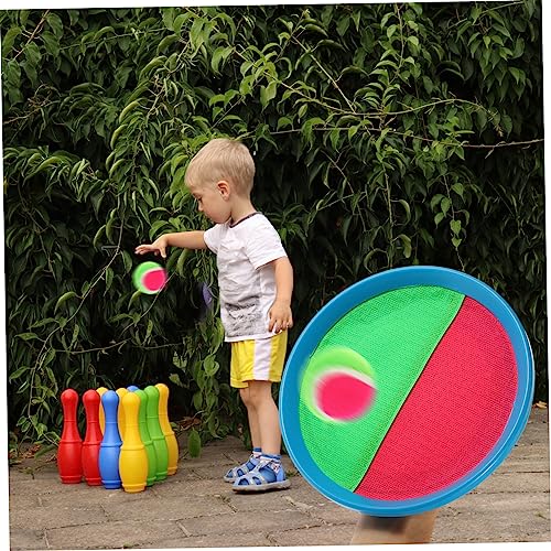 2 Conjuntos De Raquete Pegar A Bola Jogar Brinquedo Ao Ar Livre Brinquedos Do Lado De Fora Conjunto