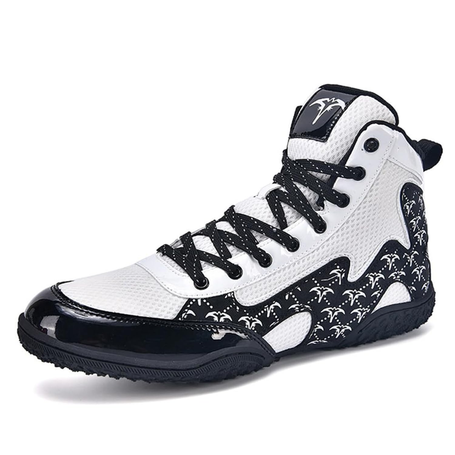 Stivali da Wrestling E Boxe, Scarpe da Combattimento Alte per Allenamento Uomo Donna Kickboxing E Sparring,Bianca,39 EU