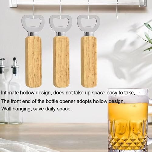 Miniatura 3 de Abrebotellas de vino de madera, abrebotellas de cerveza, sidra, refrescos para el hogar, bar, restaurante, recuerdos de boda, mango de madera de