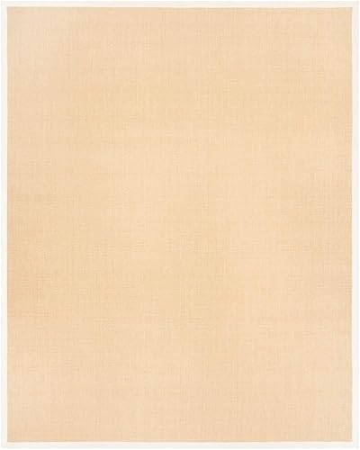 Alfombra de sisal Safavieh, de color maíz y negro, tejida a mano, de la colección de fibras naturales 5 x 8pulgadas, NF441A, Sisal