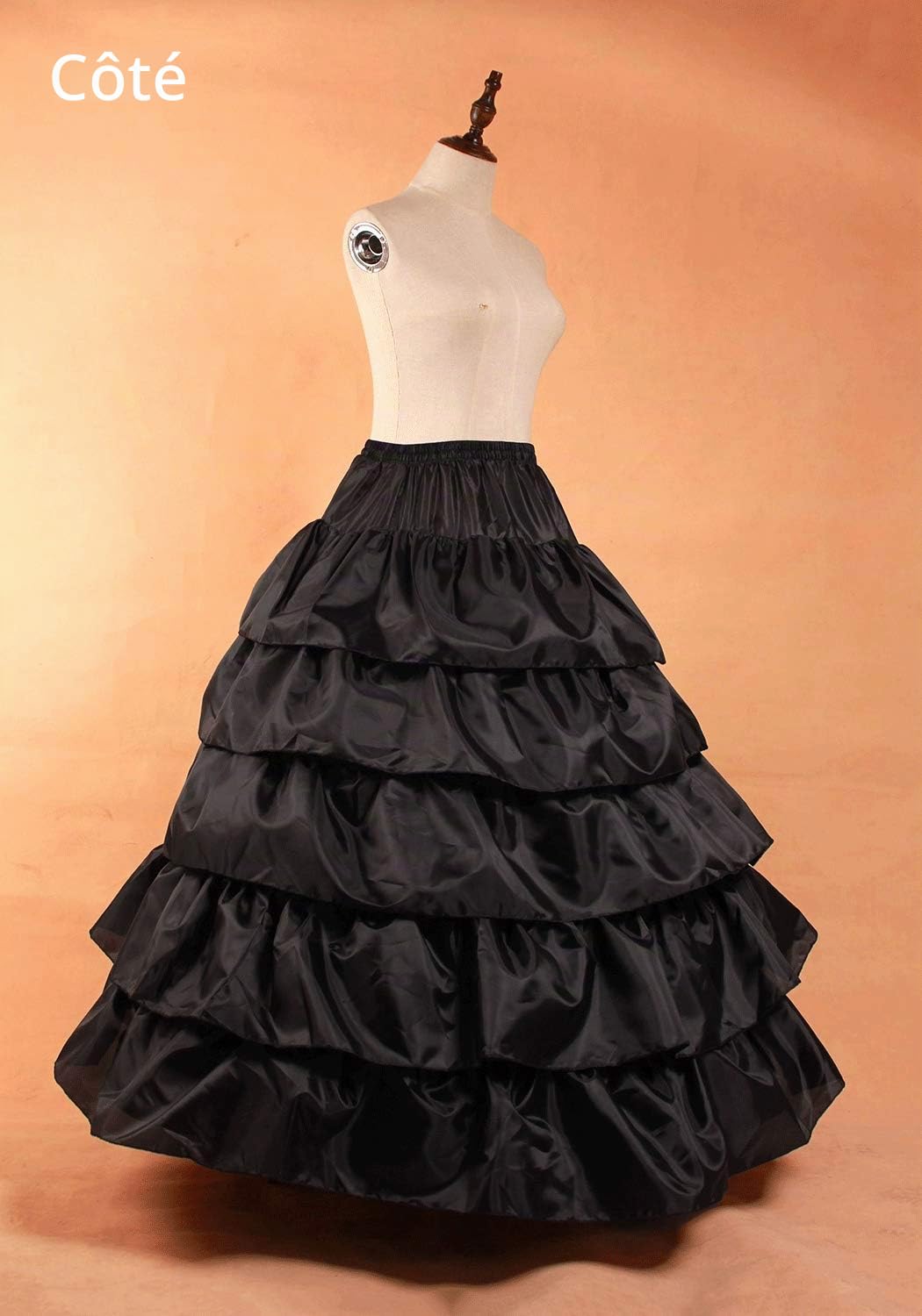 YULUOSHA Jupon en crinoline pour femme - Jupe 4 cerceaux - 5 couches de volants - Demi-slip - Pour robe de mariée