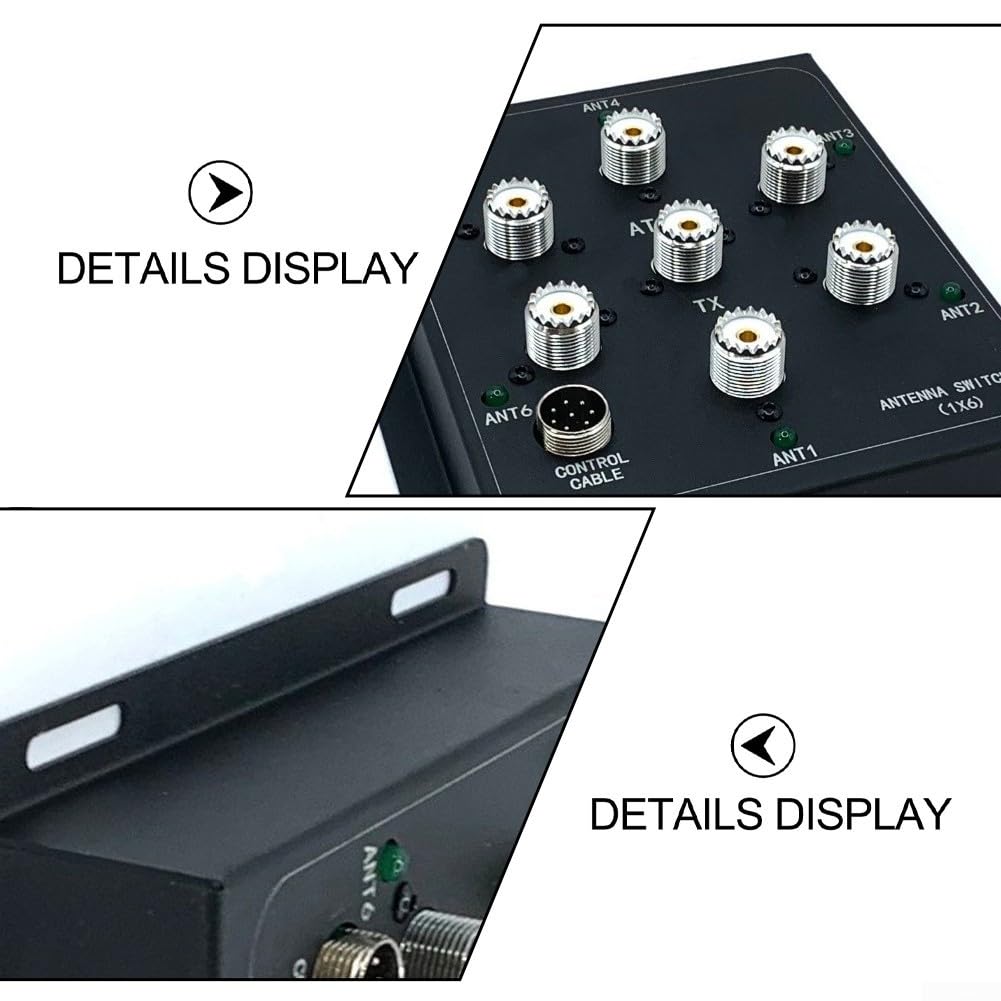 AT16 Kit interruttore antenna coassiale a 6 canali, interfaccia PEP SO-239 da 800 W per stazione base e radio portatili, design 1 in 6 uscite per commutazione rapida