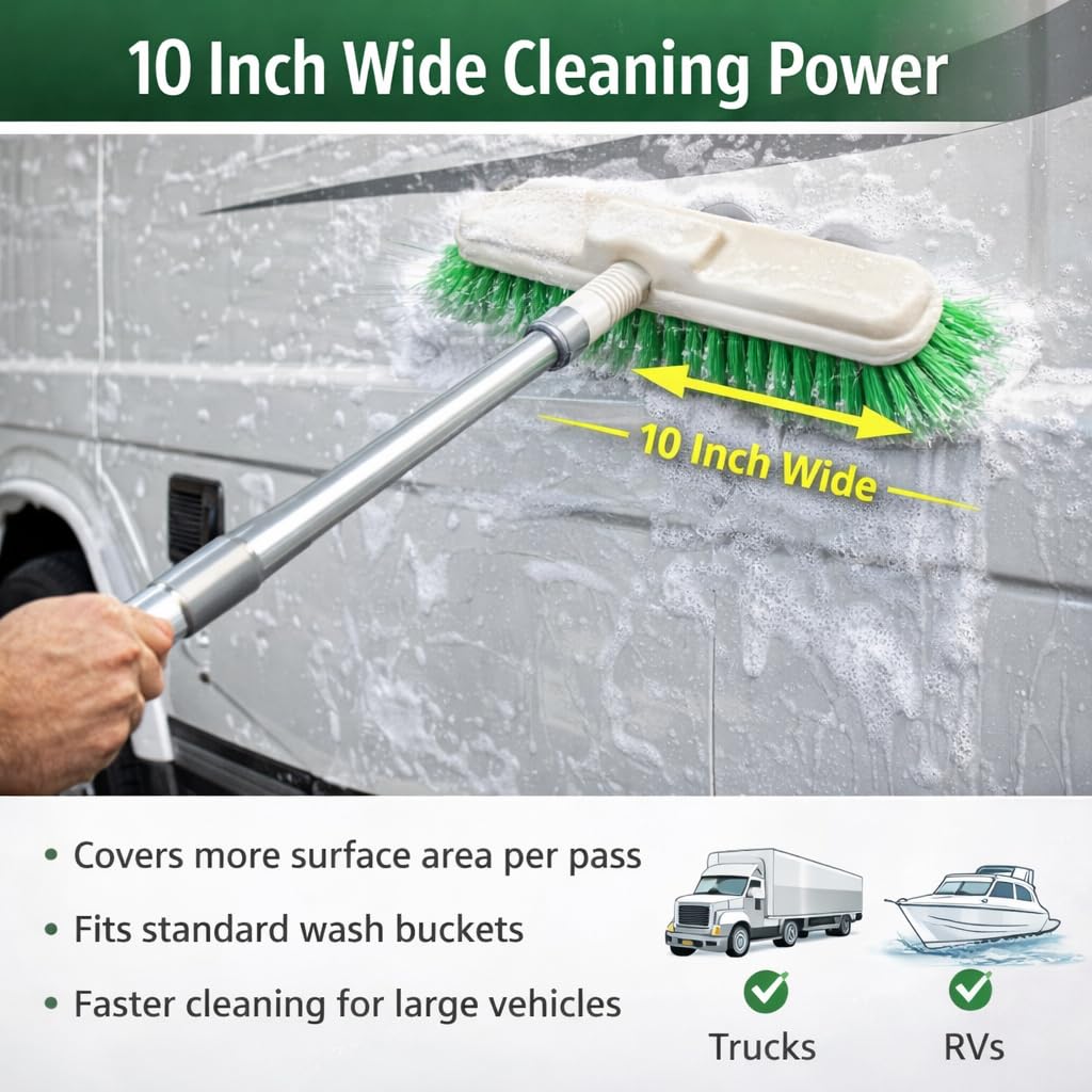 Hi-Tech 10" Car Wash Brush - Non-Scratch Cleaning -7