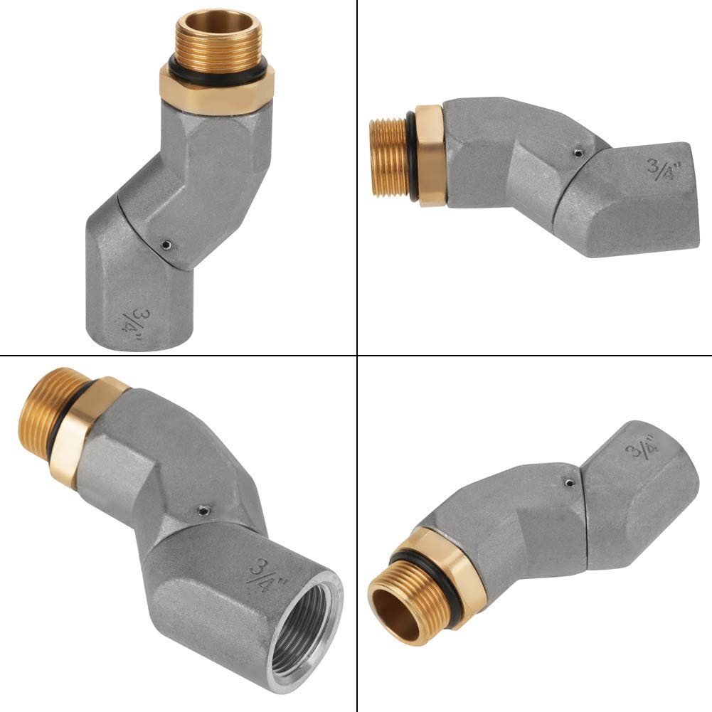 ViaGasaFamido Tuyau de Transfert de Carburant pivotant 360 Connecteur Rotatif Raccord de Pistolet de Carburant Accessoire 3/4 "mâle x 3/4" Femelle pivotant à Plusieurs Plans pour buse de Carburant