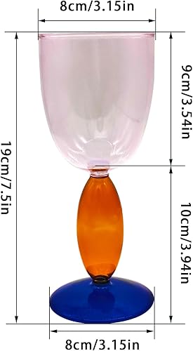 Miniatura 3 de Copas de vino creativas, copa de vino tinto de 13.5 onzas, copa de vino colorida, copa de vino de cóctel, copa de jugo para fiesta, cena, boda,