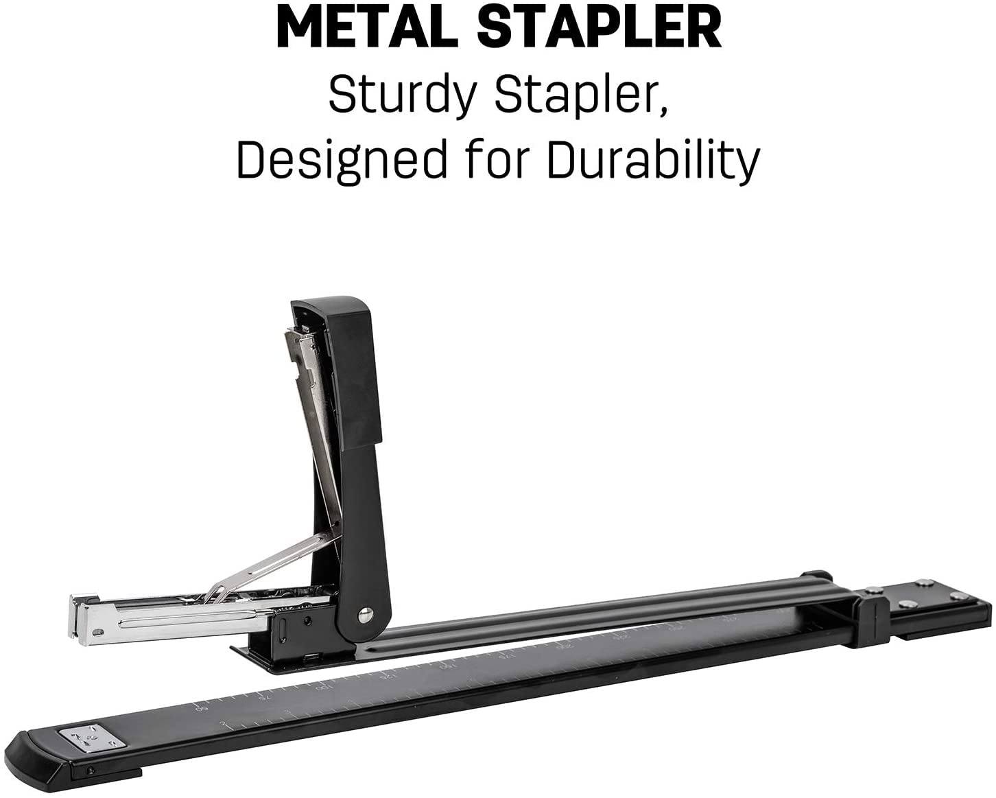 Cucitrice Portatile Plapler a Lunga Portata Lunga, 25 Fogli, pinduti Standard a Braccio Lunghi for impieghi gravosi for Libretti o Libri vincolanti, Nero Cucitrice Ufficio