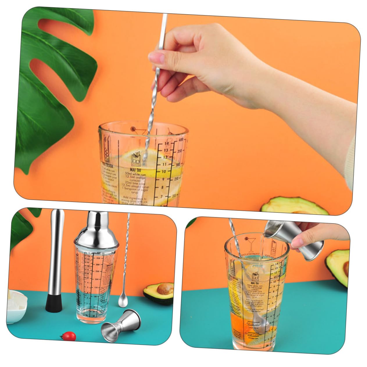 LABRIMP Cocteleras De Acero Inoxidable para Cocteles Herramientas De Barman para Bartenders Equipo De Coctelería