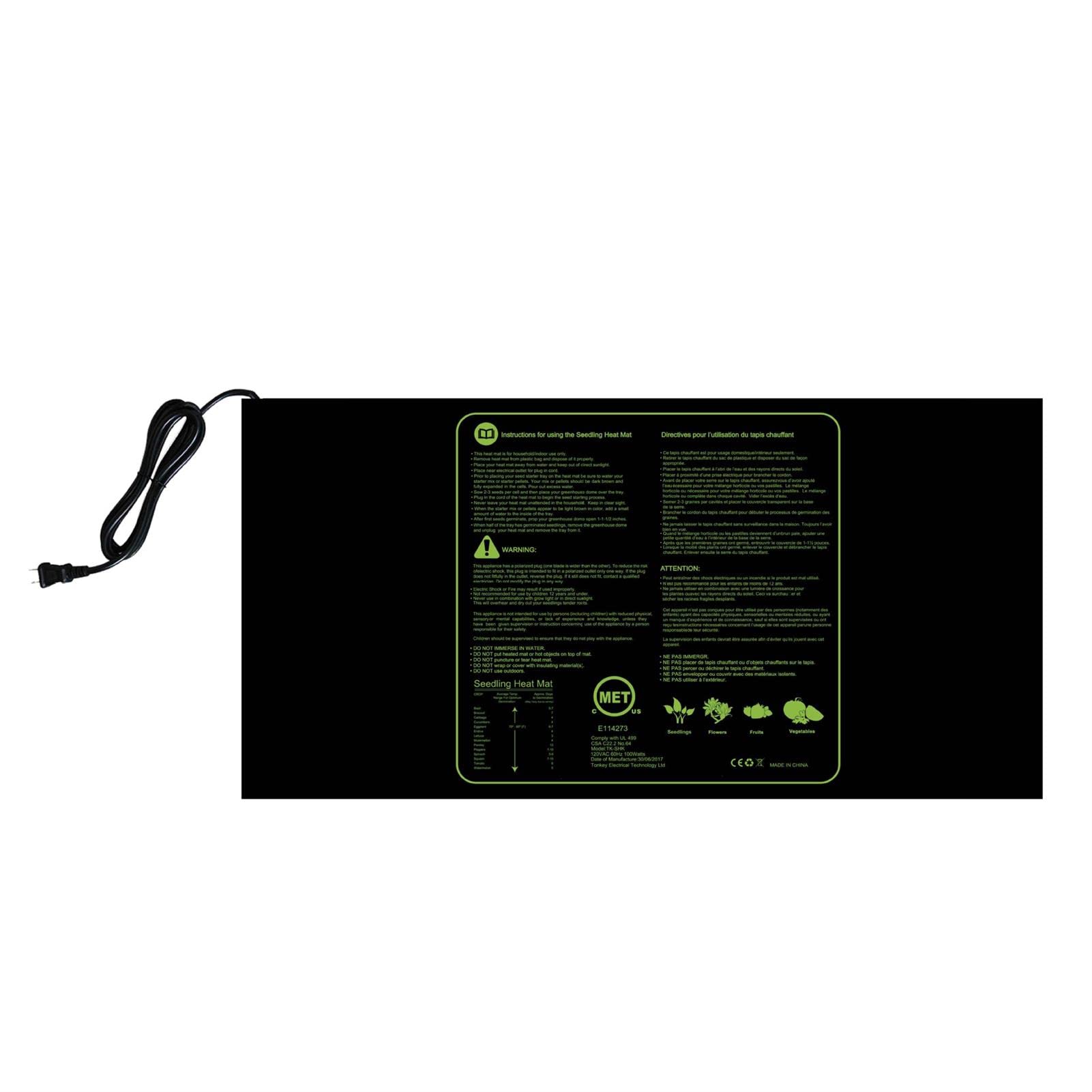 FAXIOAWA Tapis Chauffant pour semis avec Thermostat numérique, Coussin Chauffant étanche pour Le démarrage des graines de Germination hydroponique, contrôleur réglable,L