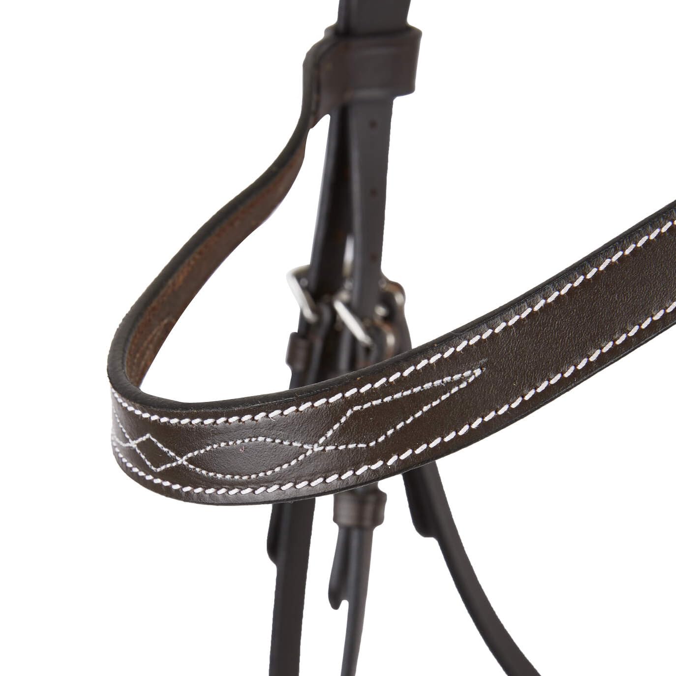 Pelle Horses Anatomica Briglia con Frontalino, Nasiera e Sopratesta in Cuoio per Cavalli St-009 (Nera, Full)