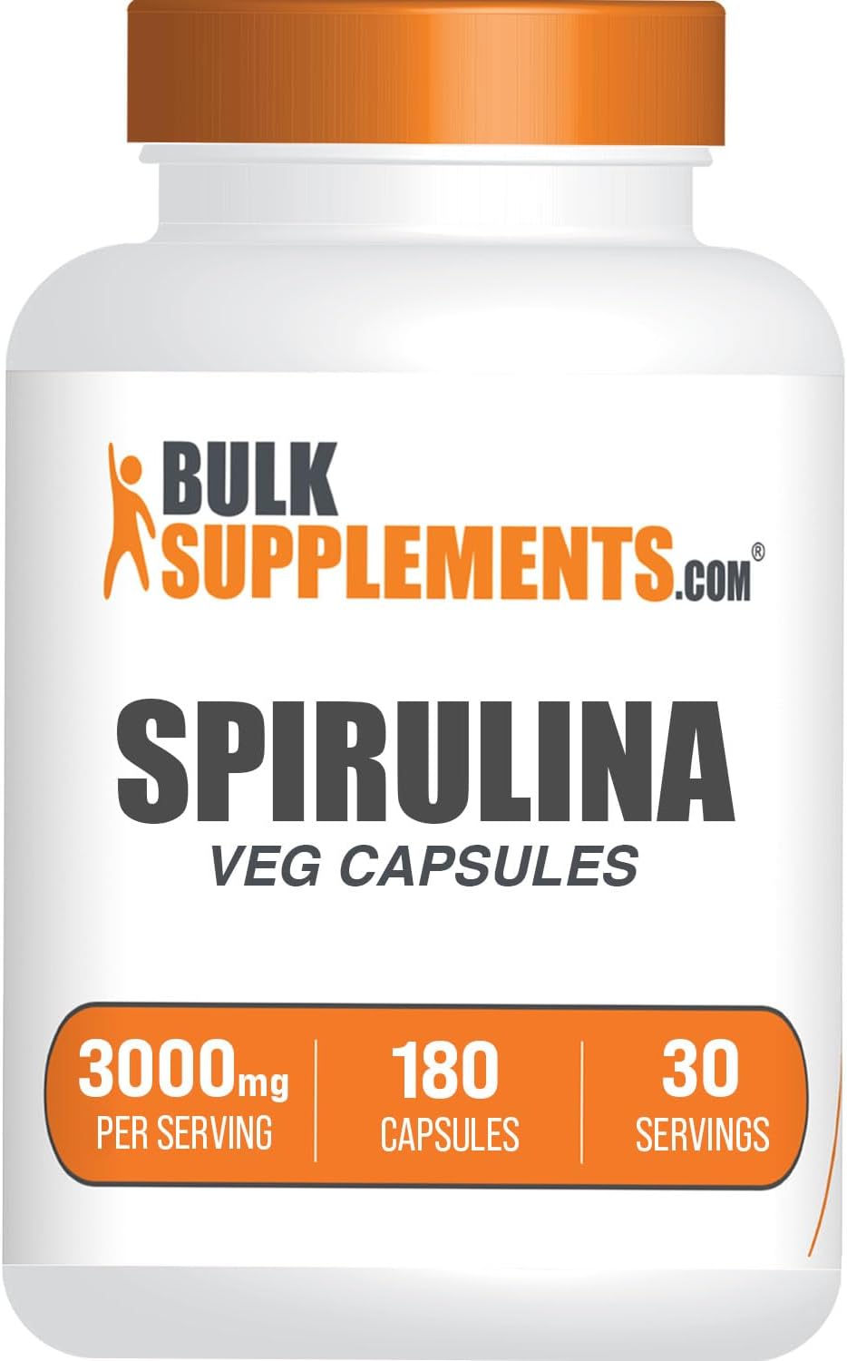 BulkSupplements.com Spirulina Capsules - Green Superfood Supplement