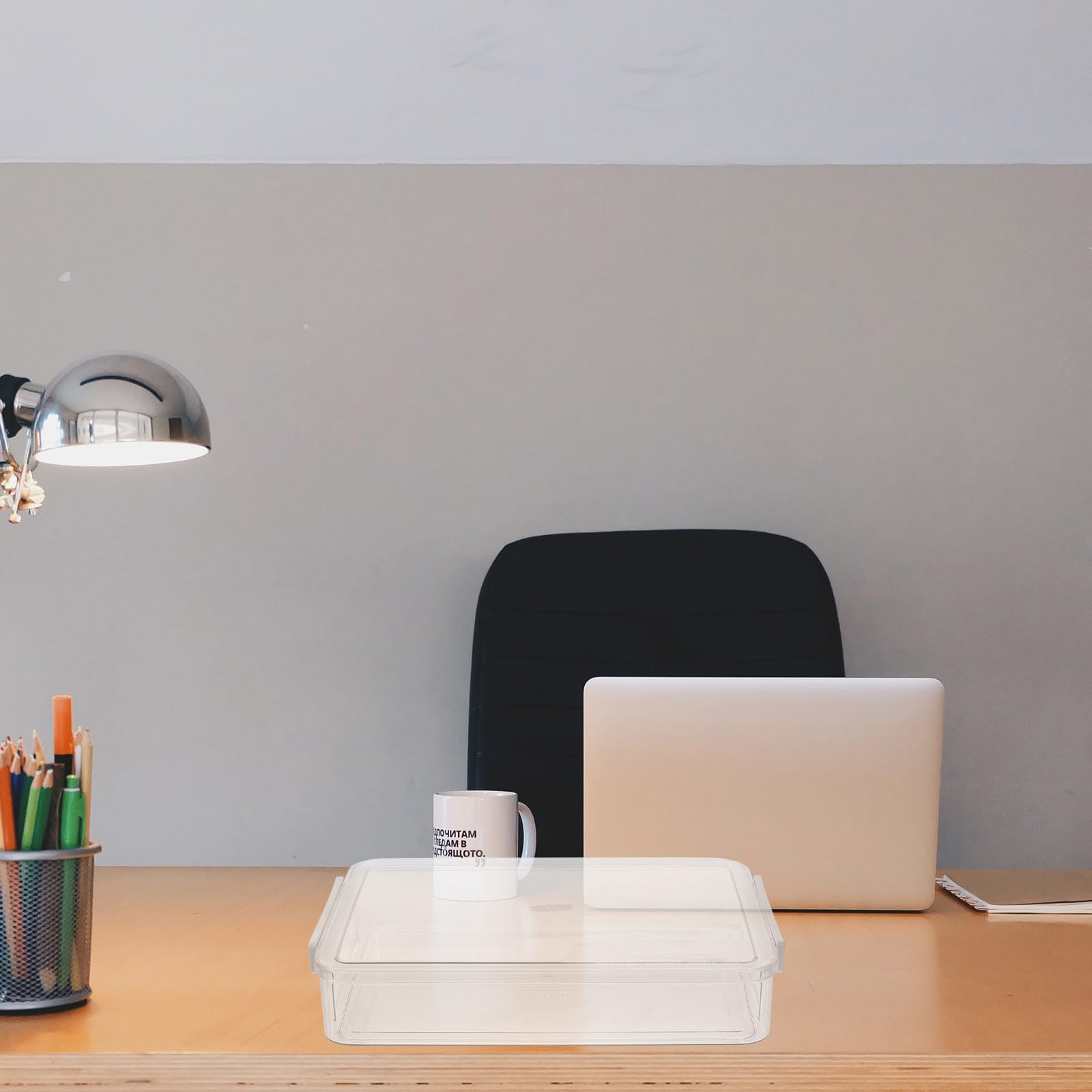 Abschlussstimmung Aktenbox aus Kunststoff mit Deckel Transparent 2 Stück Dokumenten Organizer Kasten mit Großem Fassungsvermögen für Büro und Schule