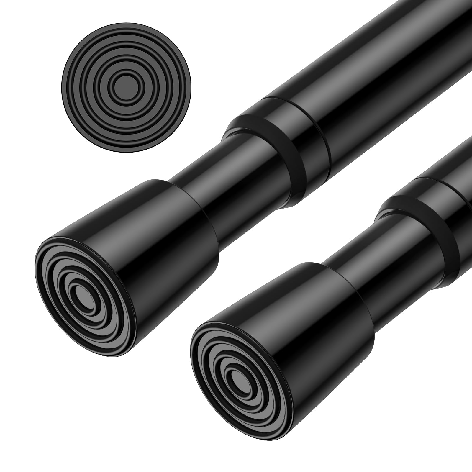 AIZESI Lot de 2 tringles à rideaux réglables sans perçage - Longueur réglable de 78,7 à 137,2 cm - Petites tringles à rideaux extensibles pour fenêtres, placards, armoires de cuisine, salle de bain