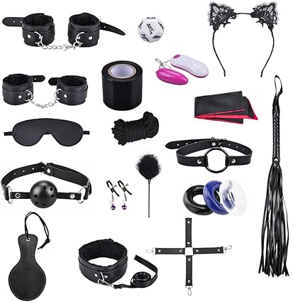 Sex Bondage Ties BDSM Kit Qoosea 18PCS Set de Juguetes Sexuales para Parejas Set Bondage Ajustable Juegos de Adultos para Parejas Set de Sujeción para Accesorios Sexuales